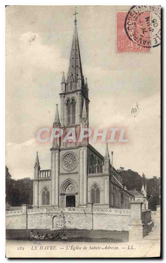 CPA Le Havre l'eglise de Sainte Adresse 