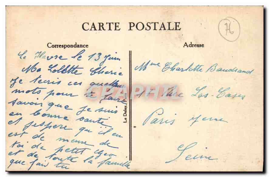 CPA Le Havre l'hotel de Ville et le jardin  — Rückseite