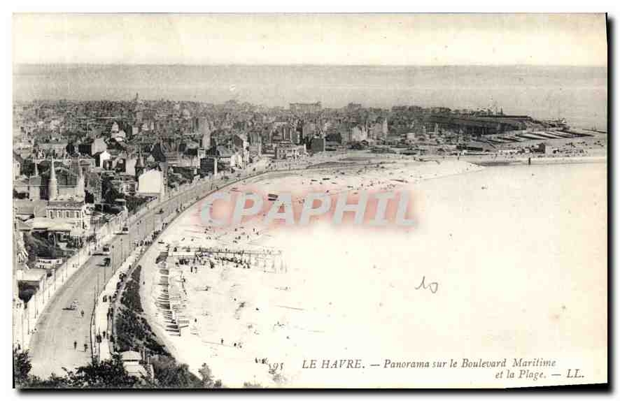 Le Havre — Panorama sur le Boulevard Maritime et la Plage — LL.