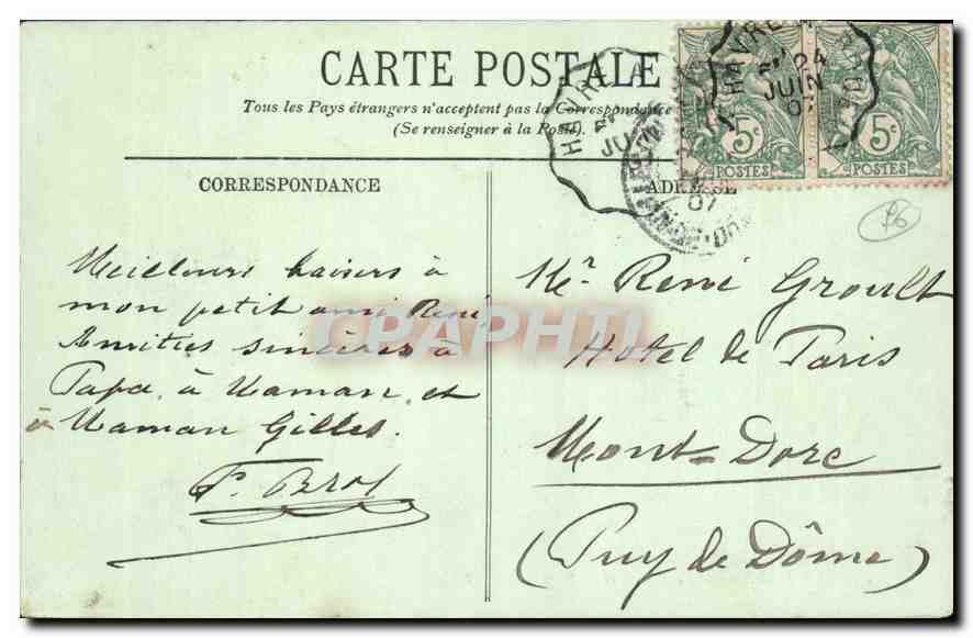 CPA Le Havre la Bourse et la Passerelle  — Rückseite