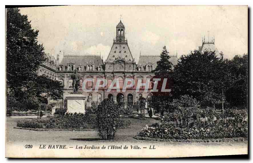 CPA Le Havre les jardins de l'hotel de ville 