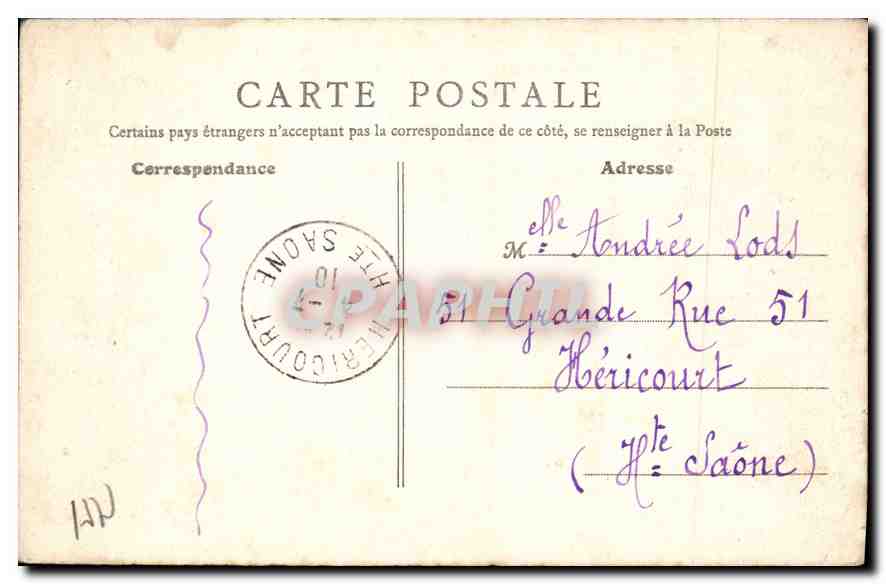 CPA Le Havre S Inf la Vague etude  — Rückseite
