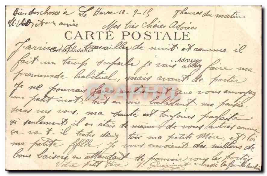 CPA Le Havre la Jetee et l'Avant Port  — Rückseite