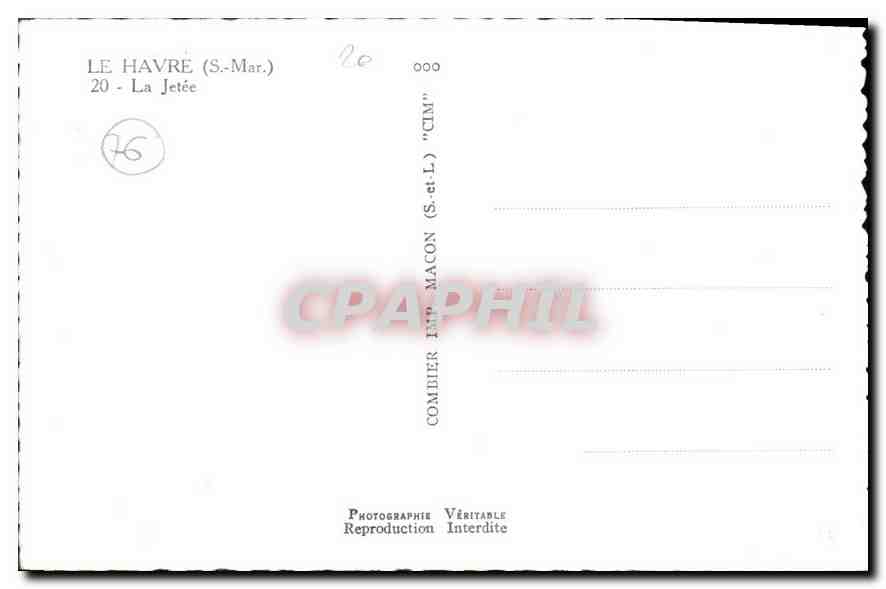 CPA Le Havre S Mar la Jetee  — Rückseite