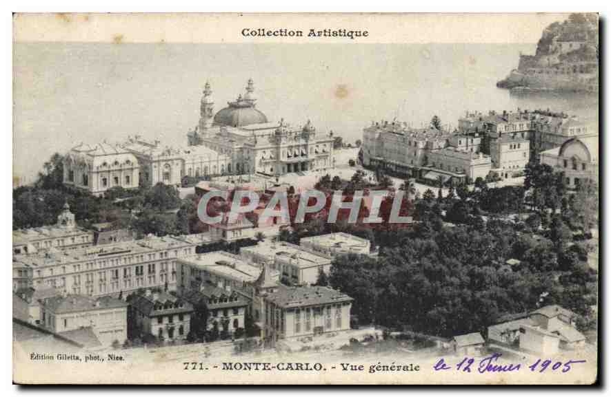 CPA Collection Artistique Monte Carlo vue generale 
