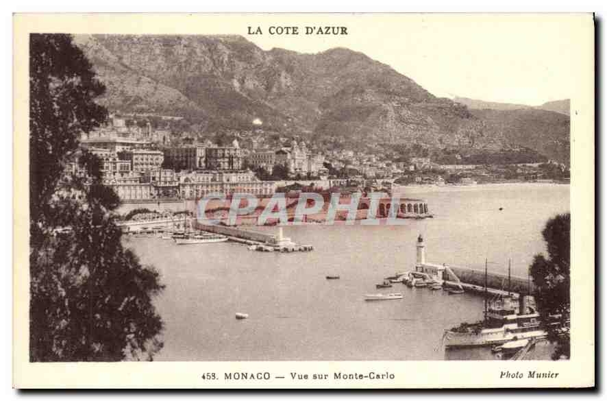 CPA La Cote d'Azur Monaco vue sur Monte Carlo 