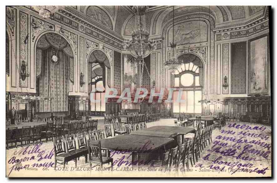 CPA Cote Monte Carlo Une Salle de Jeu au Casino 