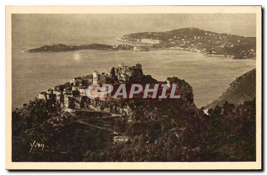 CPA Cote d'Azur Eze Alpes Maritimes vue generale du Village 