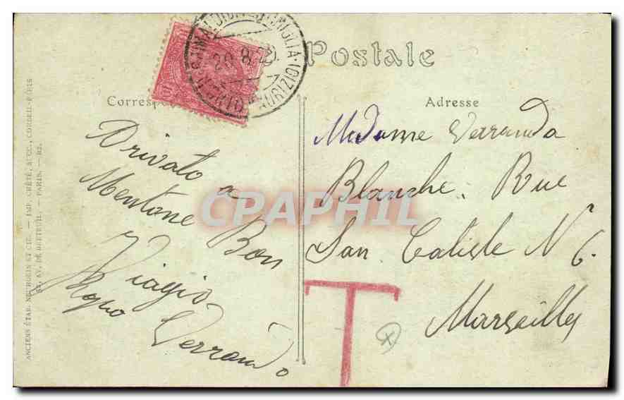 CPA Frontiere Franco Italienne  — Back