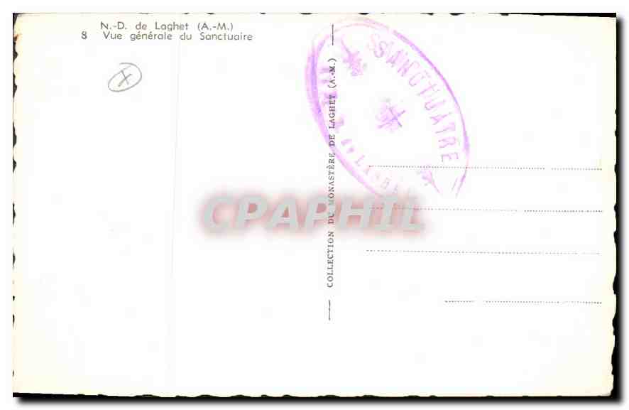 CPA N D de Laghet A M vue generale du Sanctuaire  — Rückseite