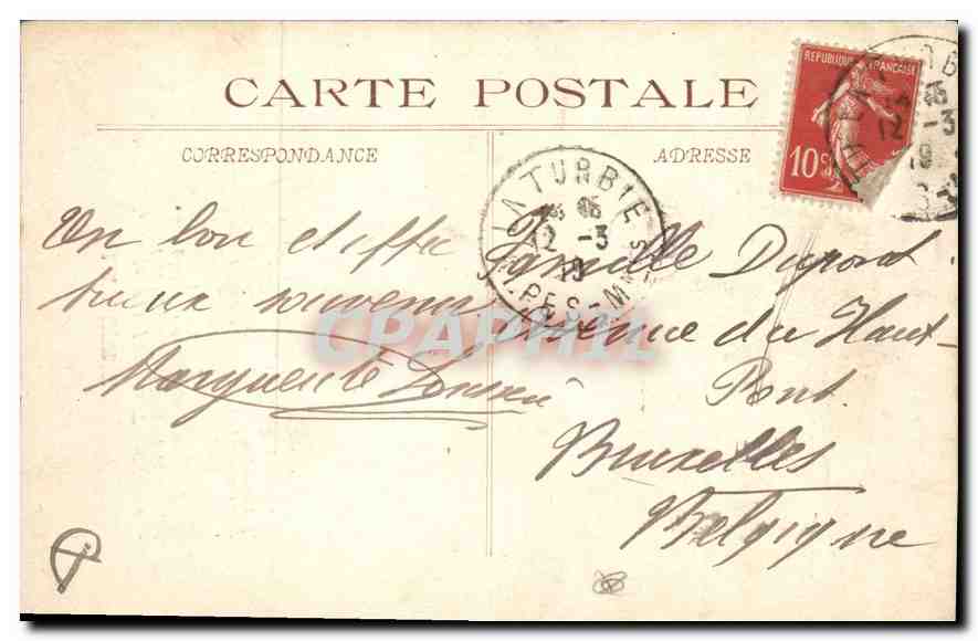 CPA La Turbie  — Verso