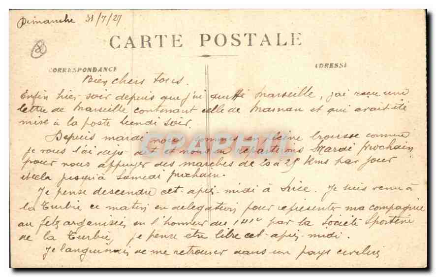 CPA La Turbie la Tour d'Auguste  — Rückseite