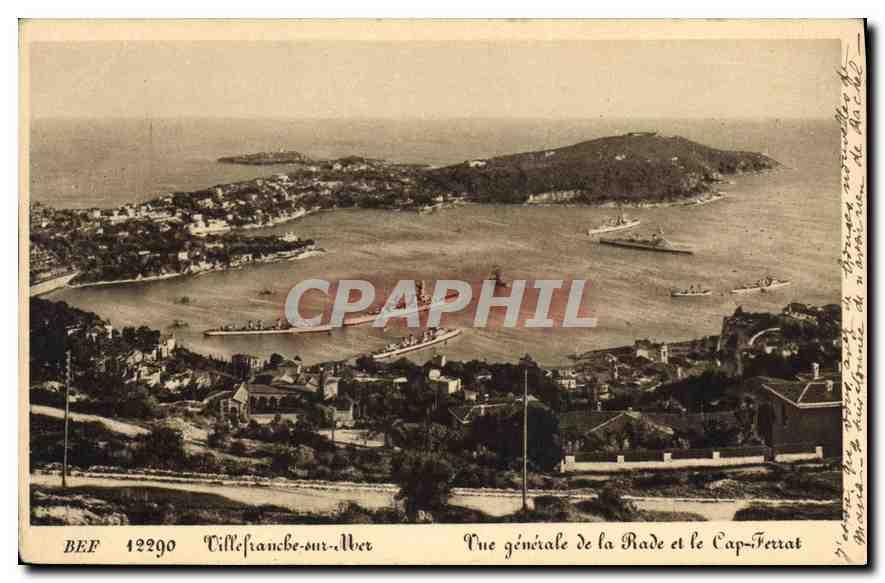 Villefranche-sur-Mer — Vue générale de la Rade et le Cap-Ferrat — B.E.F. 12290