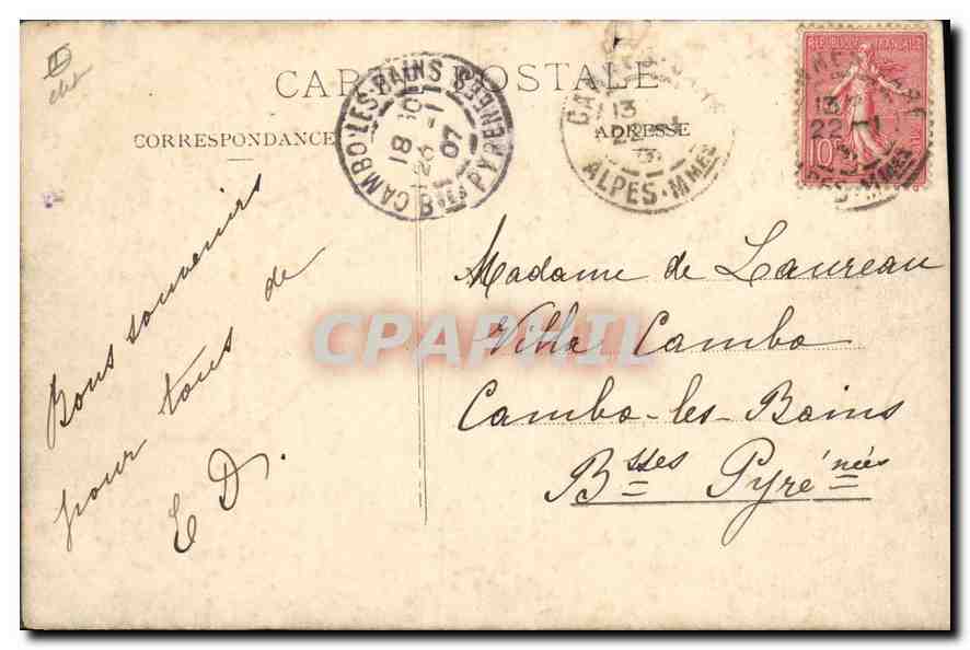 CPA Cannes vue prise de l'Observatoire de la Californie  — Rückseite