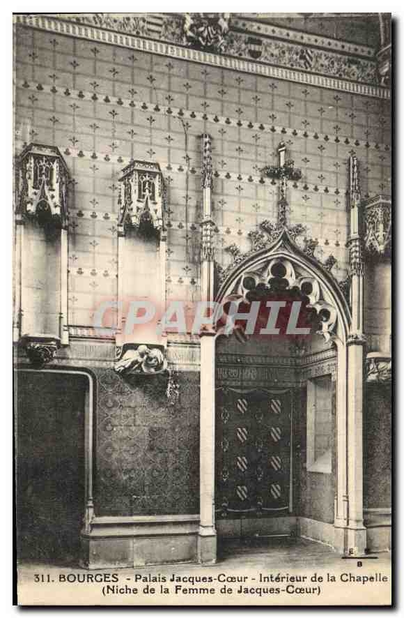 CPA Bourges Palais Jacques Coeur interieur de la Chapelle niche de la Femme de Jacques Coeur 