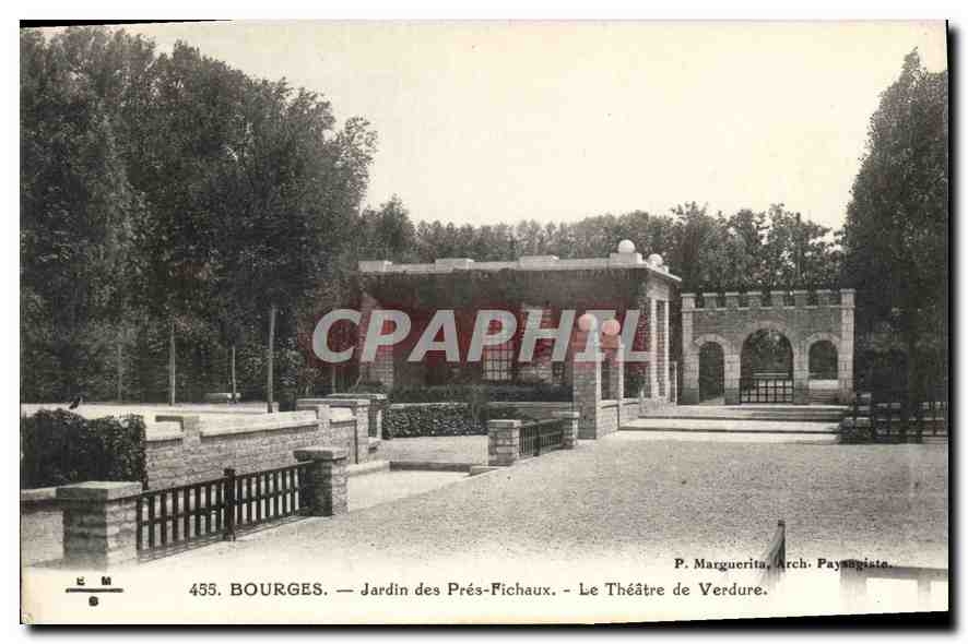 CPA Bourges jardin des Pres Fichaux le Theatre de Verdure 