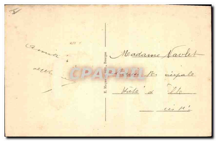 CPA Bourges hotel Lallemant la Tourelle et porte d'entree  — Rückseite