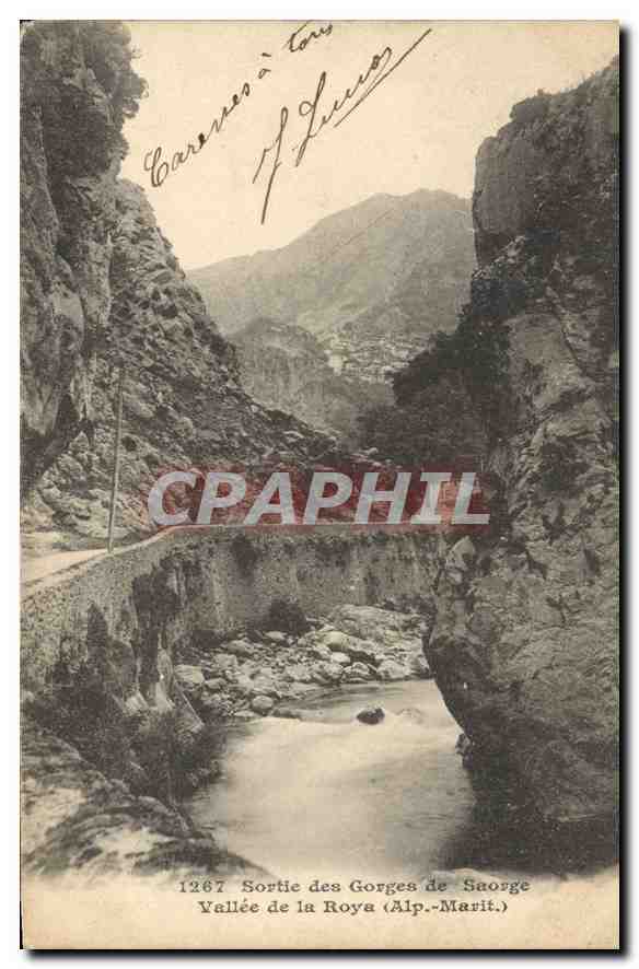 CPA Sortie des Gorges de Saorge Vallee de la Roya Alp Marit 