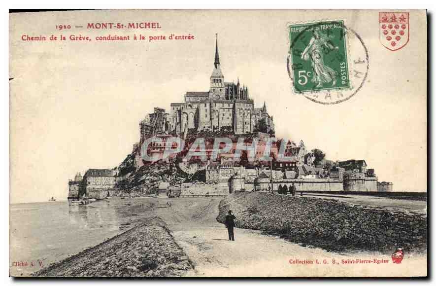 CPA Mont St Michel chemin de la Greve conduisant a la porte d'entree 