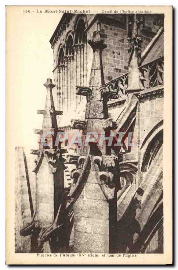 CPA Le Mont Saint Michel Detail de l'Eglise abbaiale 