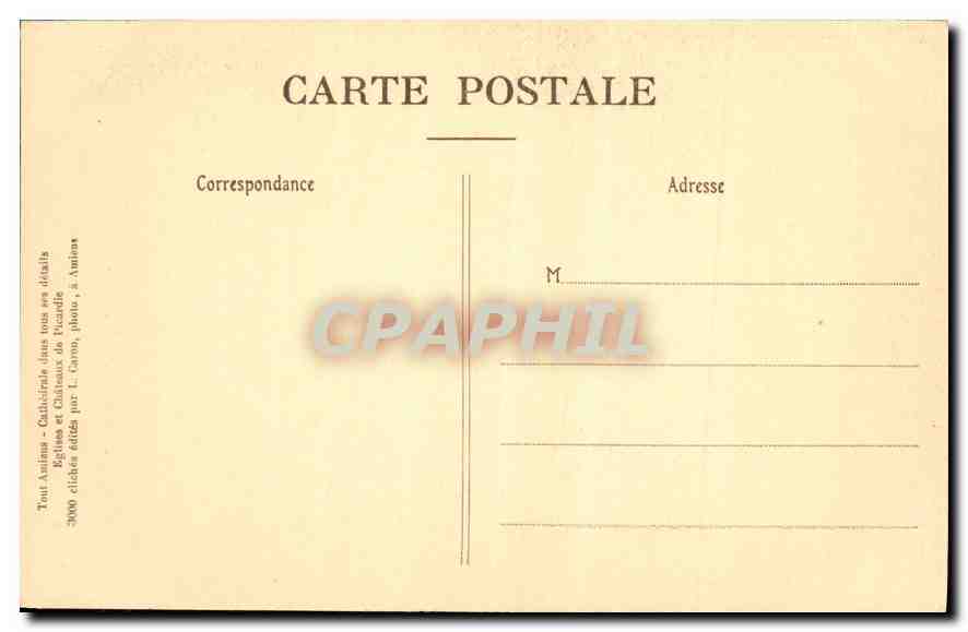 CPA Amiens Cathedrale Stalles du Choeur Ornemtation du Dorsal  — Back