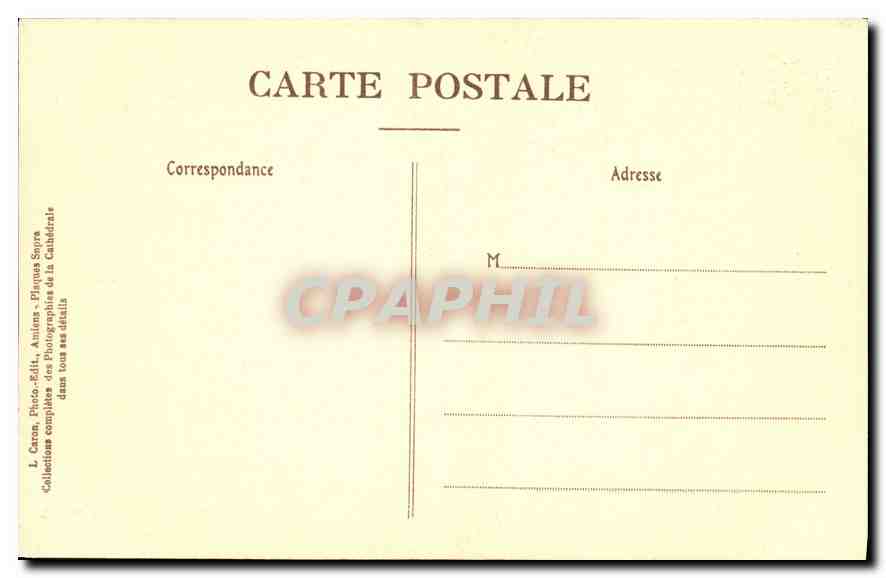 CPA Amiens Cathedrale Stalles du Choeur  — Rückseite