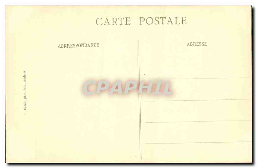 CPA Amiens Cathedrale Histoire de Saint Fermin Adrien de Henencourt donateur des clotures du choeur  — Rückseite