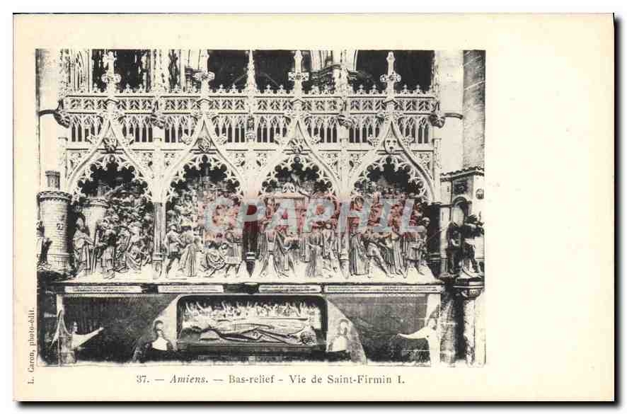 CPA Amiens Bas relief Vie de Saint Firmin 