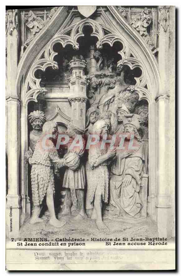 CPA Amiens Cathedrale Histoire de St Jean Baptiste St Jean conduit en prison 