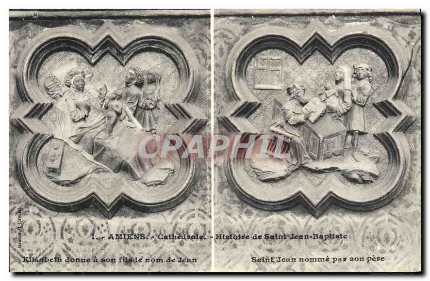 CPA Amiens Cathedrale Histoire de St Jean Baptiste 