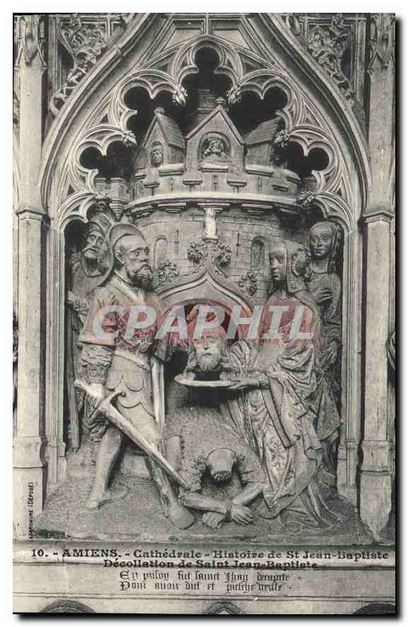CPA Amiens Cathedrale Histoire de St Jean Baptiste Decollation de Saint Jean Baptiste 