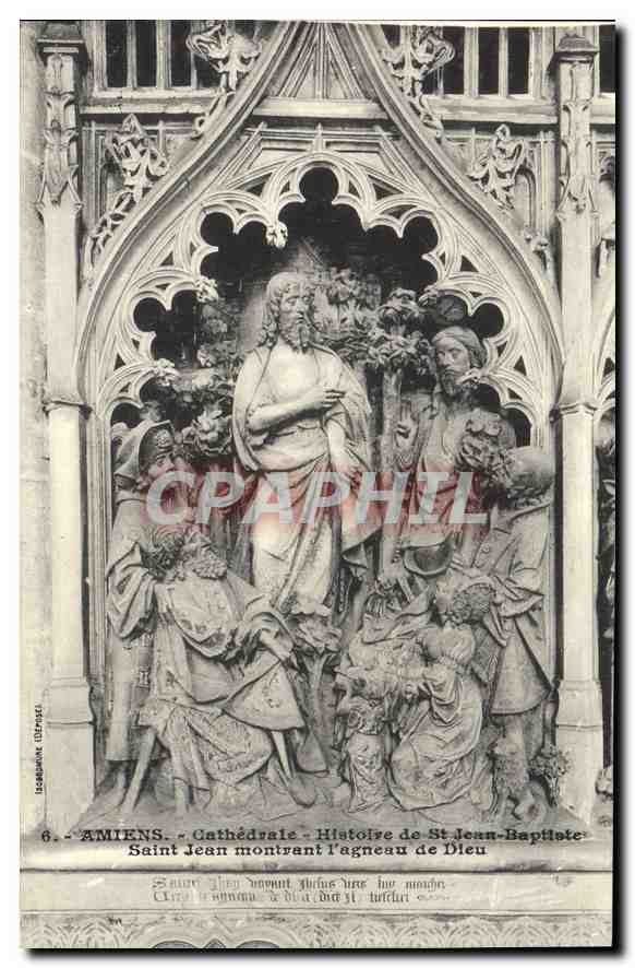 CPA Amiens Cathedrale Histoire de St Jean Baptiste Saint Jean montrant l'agneau de Dieu 