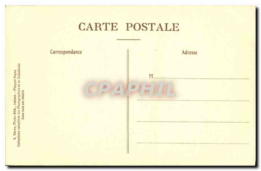 CPA Amiens Cathedrale Stalles du Choeur Cournnement de la jouce  — Rückseite
