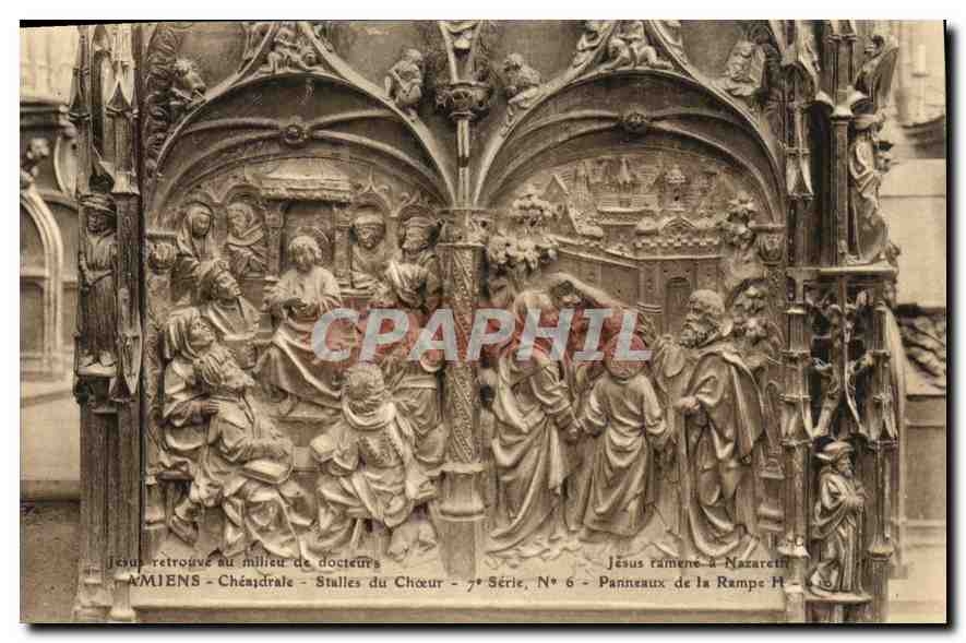 CPA Amiens Cathedrale Stalles du Choeur 