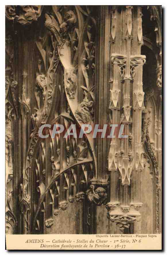 CPA Amiens Cathedrale Stalles du Choeur Decoration flamboyante de la Parclose 