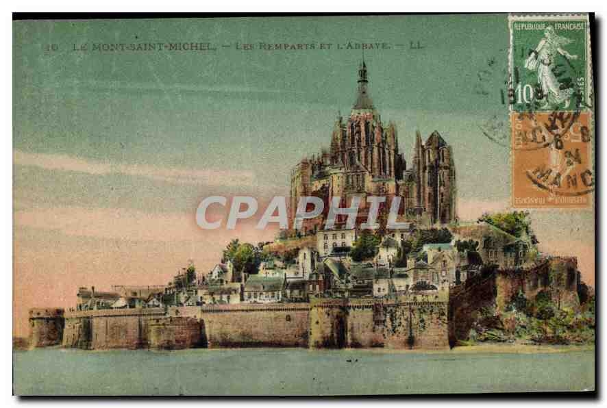 CPA Le Mont Saint Michel Les Remparts et l'Abbaye 