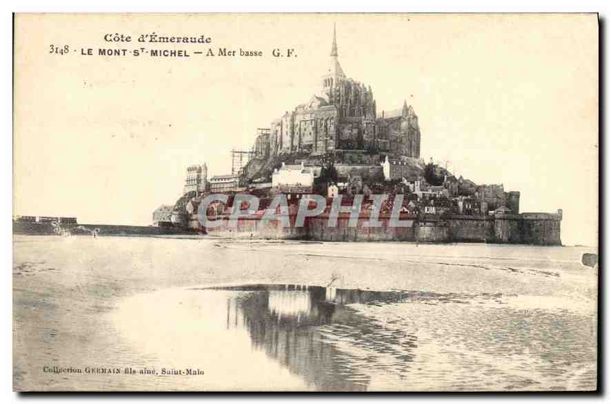 CPA Cote d'Emeraude Le Mont Saint Michel A mer basse 