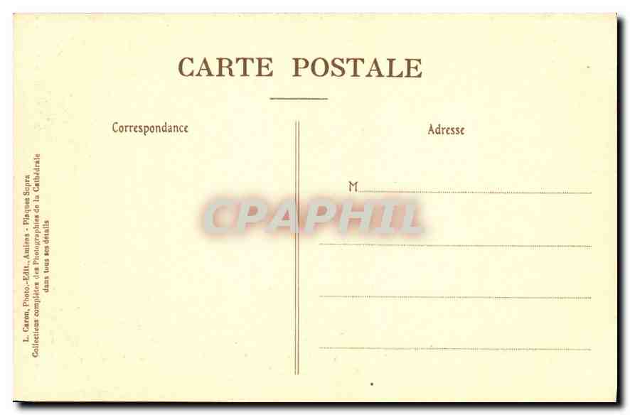 CPA Amiens Cathedrale Stalles du Choeur Marie foulant aux pieds le demon  — Rückseite