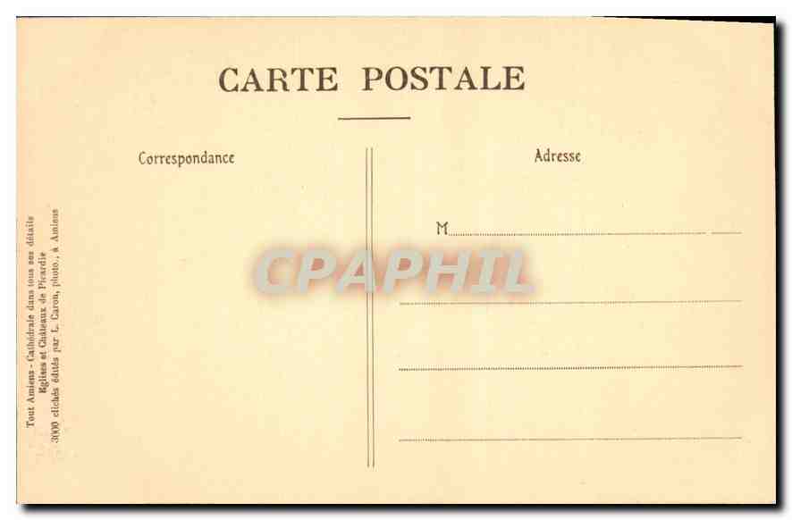 CPA Amiens Cathedrale Stalles du Choeur Frise du Dorsal  — Back