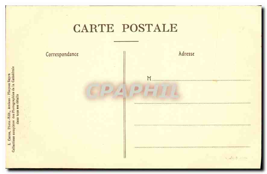 CPA Amiens Cathedrale Stalles du Choeur Frise du Dorsal  — Verso