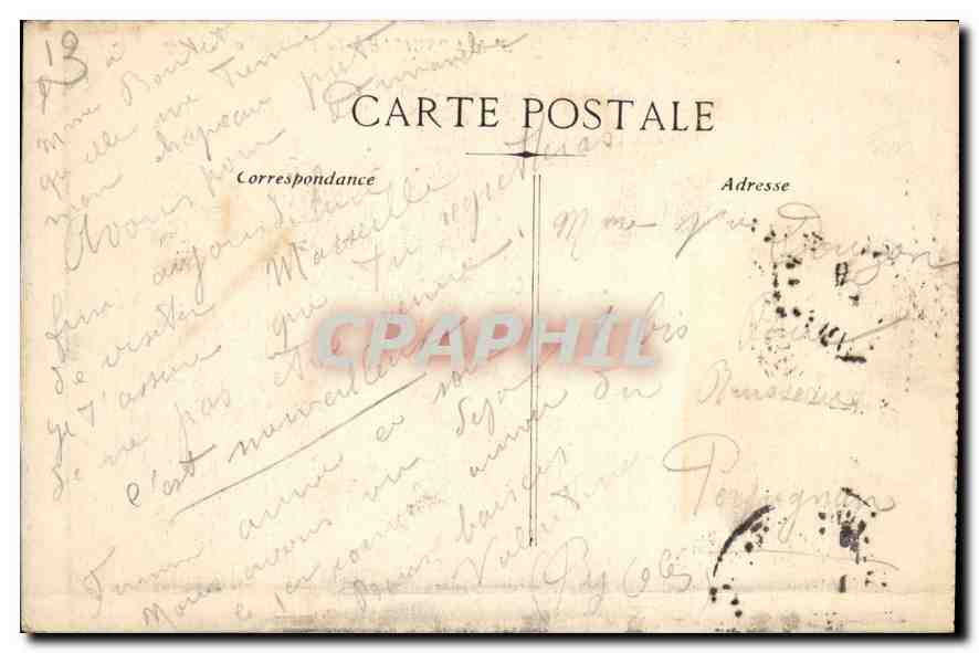 CPA Marseille Le Palais Longchamp  — Verso