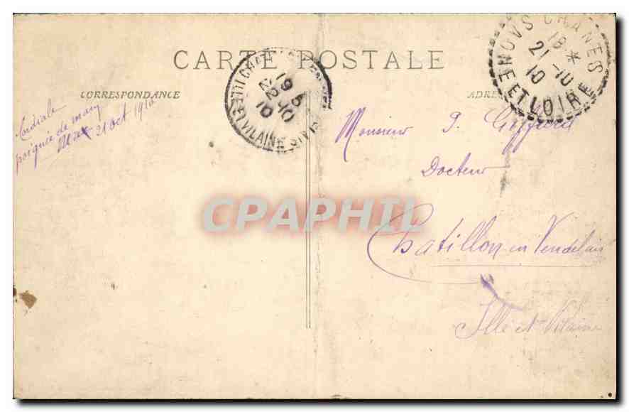 CPA Marseille Le Palais Longchamp  — Verso