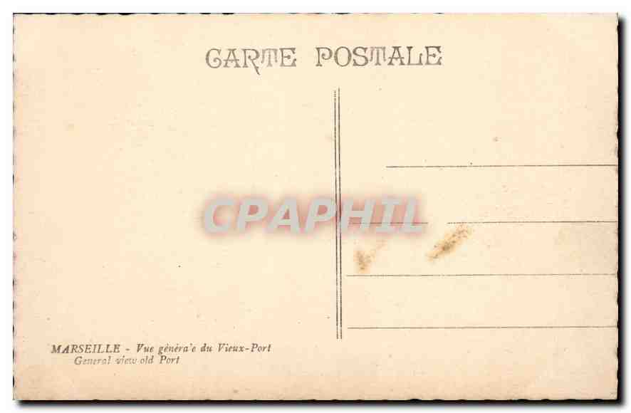 CPA Marseille Vue generale du Vieux Port  — Verso