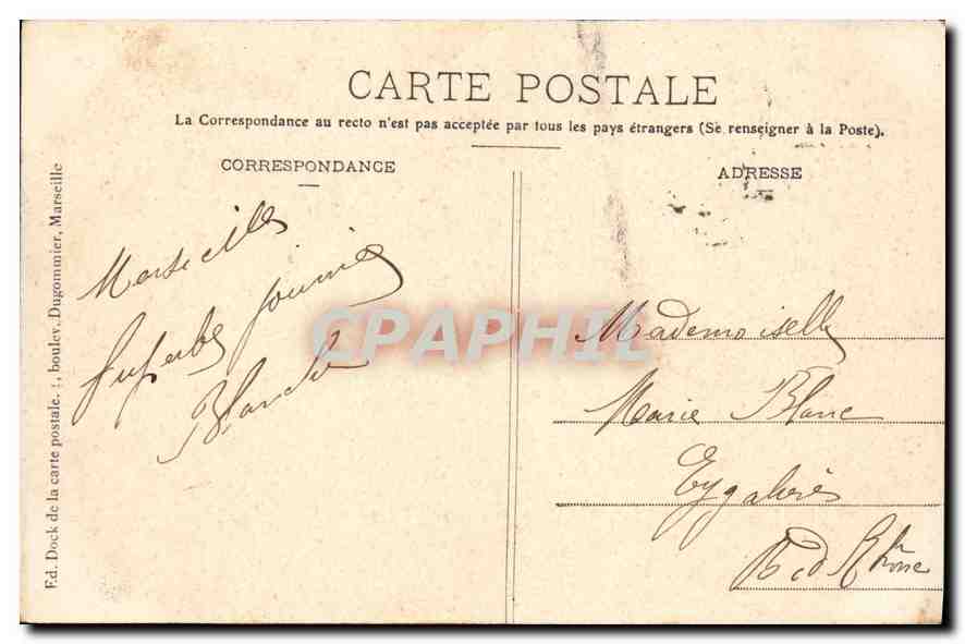 CPA Marseille Notre Dame de la Garde et l'Escendeur  — Rückseite