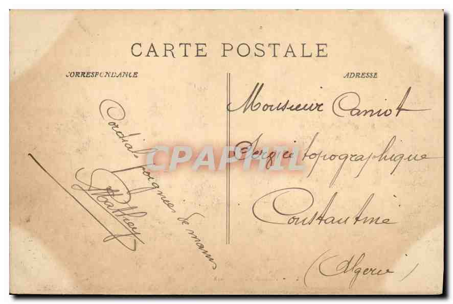 CPA Marseille La Prefecture  — Verso