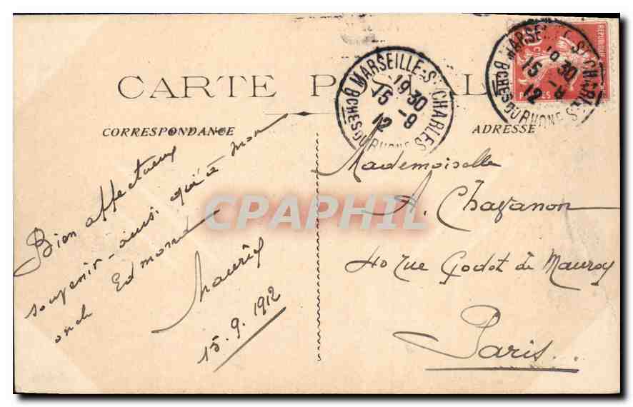 CPA Marseille Le Pont de la Fausse Monnaie  — Verso