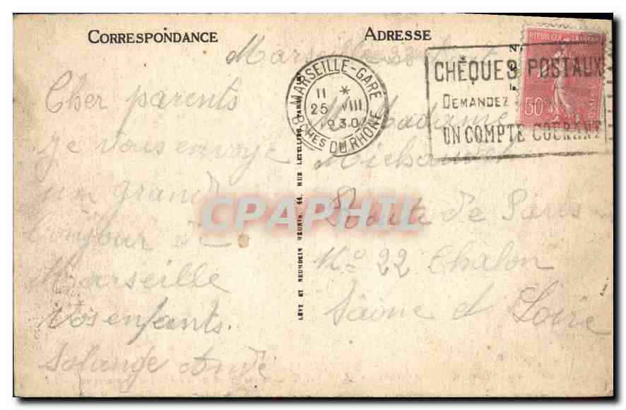 CPA Marseille Le Chateau d'If Les Cachots du I stage du Donjon historique  — Rückseite
