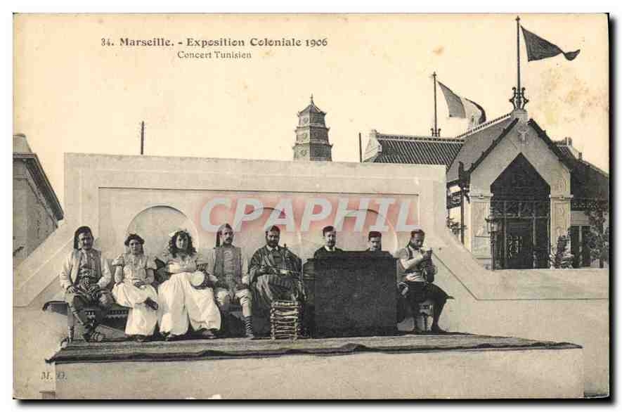 Marseille - Exposition Coloniale 1906 - Concert Tunisien — M. O., édit., Marseille (chché Nadar) n°34