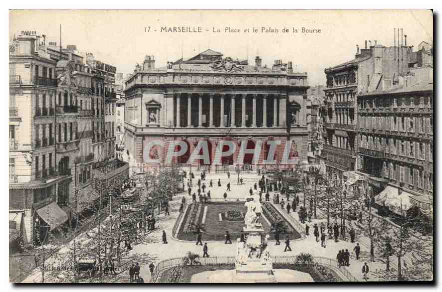 CPA Marseille La Place et le Palais de la Bourse 