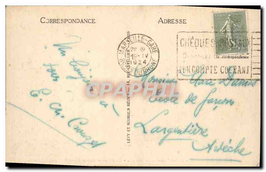 CPA Marseille Notre Dame de la Garde  — Rückseite